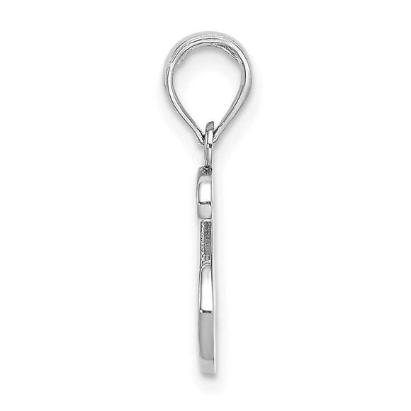 10K White Gold Polished S Script Initial Charm - Picture 7 of 9